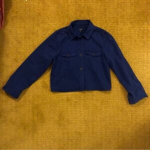 Navy blue J.Crew button down shirt coat